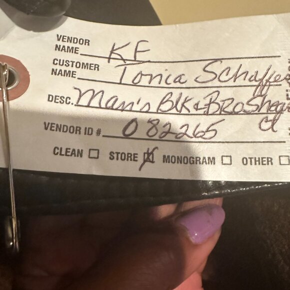 Men's Black Shearling Coat - Picture 5 of 5